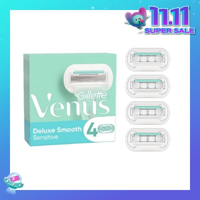 GILLETTE VENUS Deluxe Smooth Sensitive Blade Refill (Designed to Avoid Rust) 4s