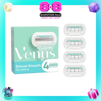 GILLETTE VENUS - Deluxe Smooth Sensitive Blade Refill (Designed to Avoid Rust) 4s