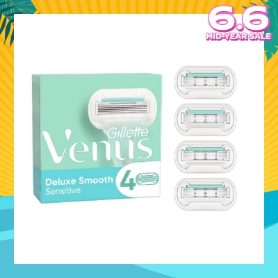 GILLETTE VENUS Deluxe Smooth Sensitive Blade Refill (Designed to Avoid Rust) 4s