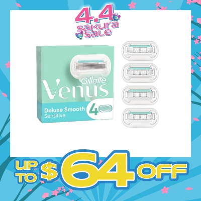GILLETTE VENUS - Deluxe Smooth Sensitive Blade Refill (Designed to Avoid Rust) 4s