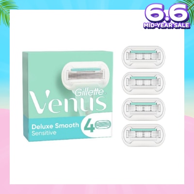 GILLETTE VENUS Deluxe Smooth Sensitive Blade Refill (Designed to Avoid Rust) 4s