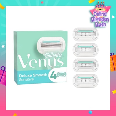 GILLETTE VENUS Deluxe Smooth Sensitive Blade Refill (Designed to Avoid Rust) 4s