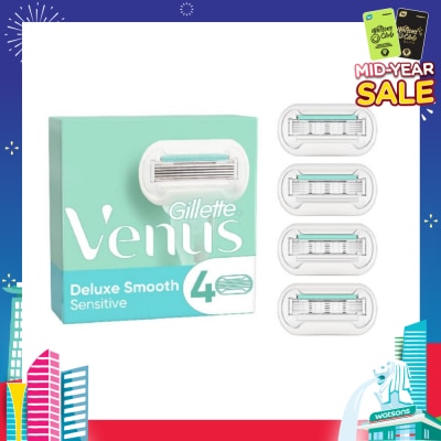 GILLETTE VENUS Deluxe Smooth Sensitive Blade Refill (Designed to Avoid Rust) 4s