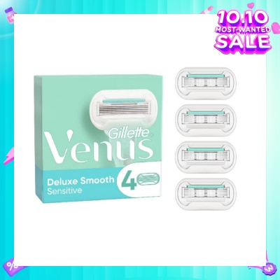 GILLETTE VENUS Deluxe Smooth Sensitive Blade Refill (Designed to Avoid Rust) 4s