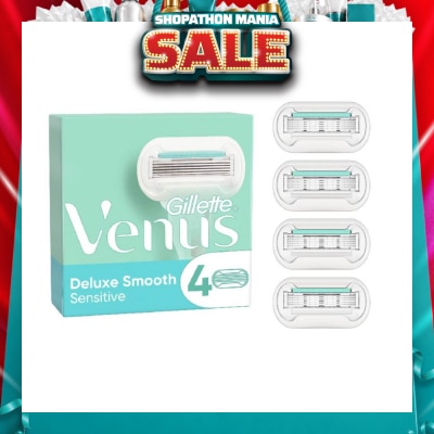 GILLETTE VENUS - Deluxe Smooth Sensitive Blade Refill (Designed to Avoid Rust) 4s