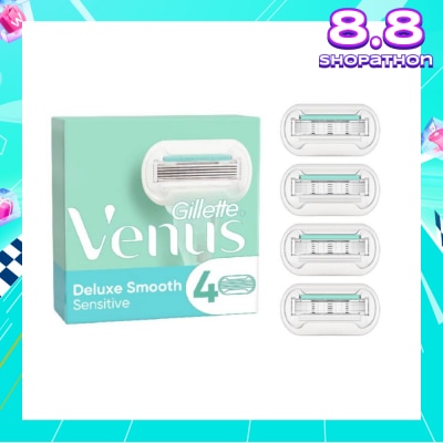 GILLETTE VENUS Deluxe Smooth Sensitive Blade Refill (Designed to Avoid Rust) 4s
