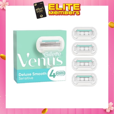 GILLETTE VENUS Deluxe Smooth Sensitive Blade Refill (Designed to Avoid Rust) 4s