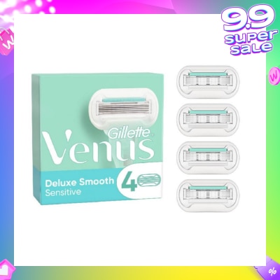 GILLETTE VENUS Deluxe Smooth Sensitive Blade Refill (Designed to Avoid Rust) 4s