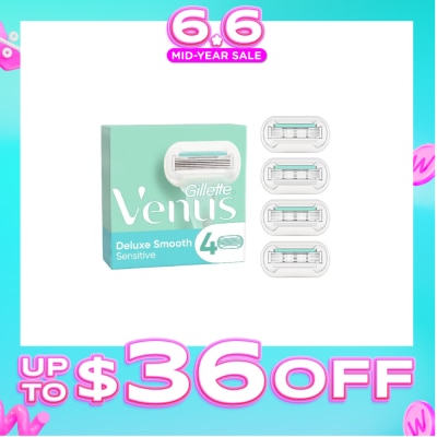 GILLETTE VENUS - Deluxe Smooth Sensitive Blade Refill (Designed to Avoid Rust) 4s