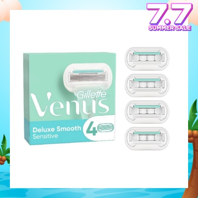 GILLETTE VENUS Deluxe Smooth Sensitive Blade Refill (Designed to Avoid Rust) 4s