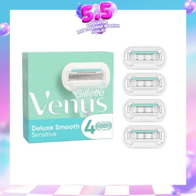 GILLETTE VENUS - Deluxe Smooth Sensitive Blade Refill (Designed to Avoid Rust) 4s