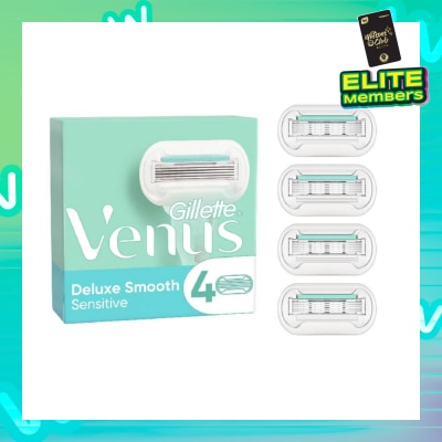 GILLETTE VENUS Deluxe Smooth Sensitive Blade Refill (Designed to Avoid Rust) 4s