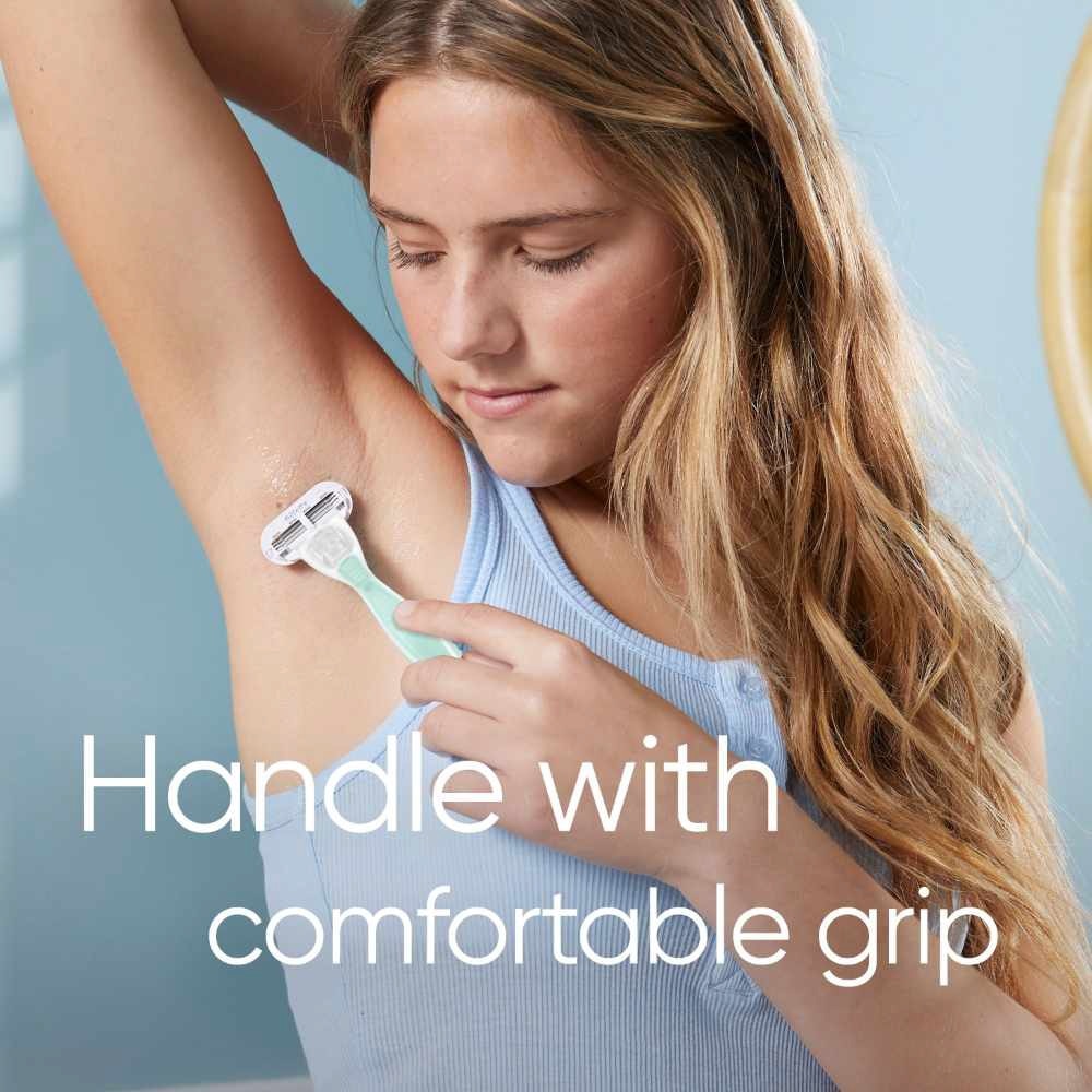 Deluxe Smooth Sensitive Women's Razor Packset consists Handle 1s + Refill 2s (Designed to Avoid Rust)