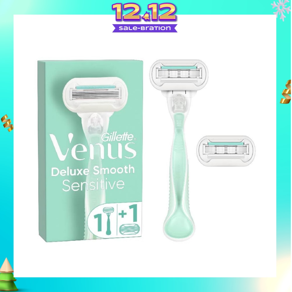 Deluxe Smooth Sensitive Women's Razor Packset consists Handle 1s + Refill 2s (Designed to Avoid Rust)