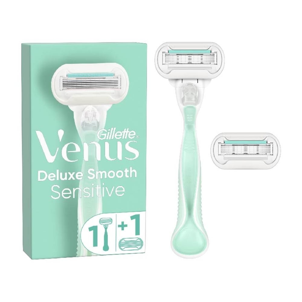 Deluxe Smooth Sensitive Women's Razor Packset consists Handle 1s + Refill 2s (Designed to Avoid Rust)