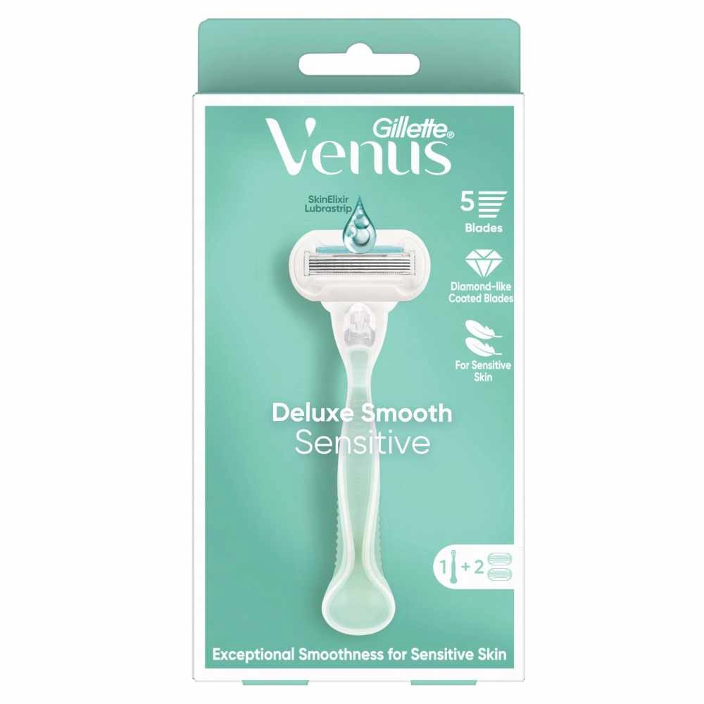 Deluxe Smooth Sensitive Women's Razor Packset consists Handle 1s + Refill 2s (Designed to Avoid Rust)