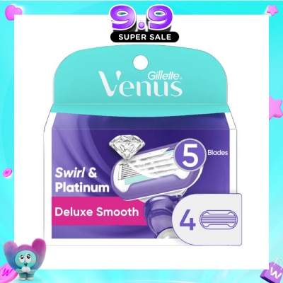 GILLETTE VENUS - Deluxe Smooth Swirl & Platinum Blade Refill (Designed to Avoid Rust) 4s image