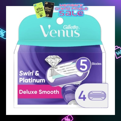 GILLETTE VENUS Deluxe Smooth Swirl & Platinum Blade Refill (Designed to Avoid Rust) 4s