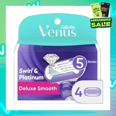 GILLETTE VENUS Deluxe Smooth Swirl & Platinum Blade Refill (Designed to Avoid Rust) 4s