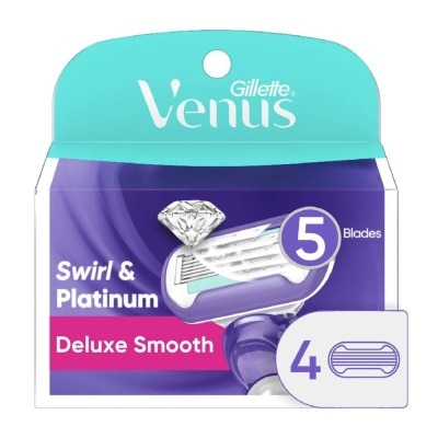 GILLETTE VENUS Deluxe Smooth Swirl & Platinum Blade Refill (Designed to Avoid Rust) 4s