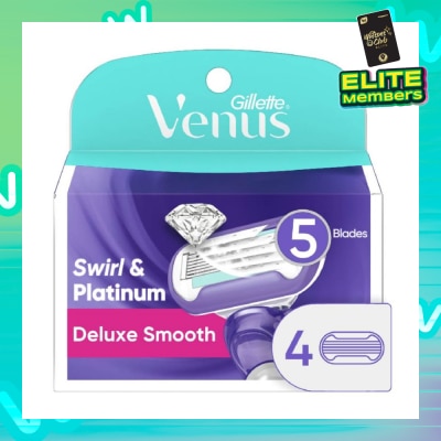 GILLETTE VENUS Deluxe Smooth Swirl & Platinum Blade Refill (Designed to Avoid Rust) 4s
