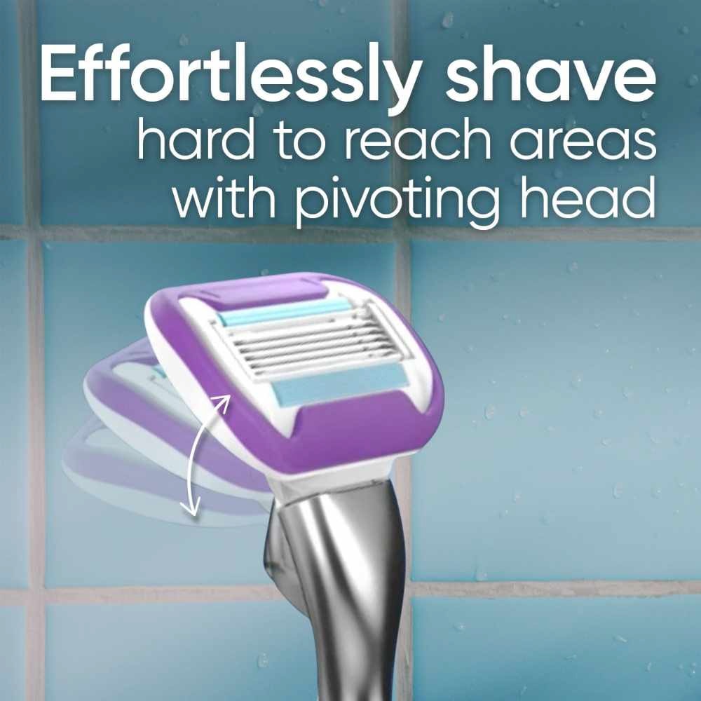 Deluxe Smooth Swirl Women's Razor Packset consists Handle 1s + Refill 2s (Designed to Avoid Rust)