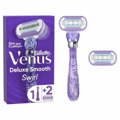 GILLETTE VENUS - Deluxe Smooth Swirl Women's Razor Packset consists Handle 1s + Refill 2s (Designed to Avoid Rust)