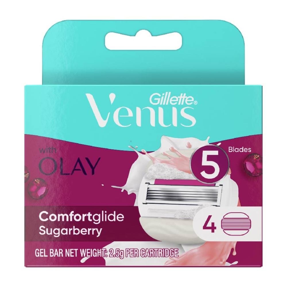 with OLAY Comfortglide Sugarberry Blade Refill (Designed to Avoid Rust) 4s