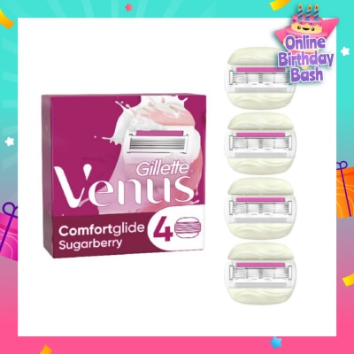 GILLETTE VENUS with OLAY Comfortglide Sugarberry Blade Refill (Designed to Avoid Rust) 4s