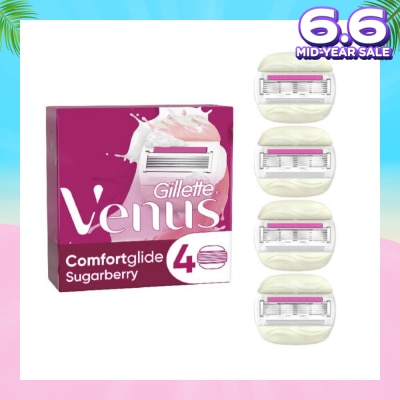 GILLETTE VENUS with OLAY Comfortglide Sugarberry Blade Refill (Designed to Avoid Rust) 4s