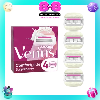 GILLETTE VENUS - with OLAY Comfortglide Sugarberry Blade Refill (Designed to Avoid Rust) 4s