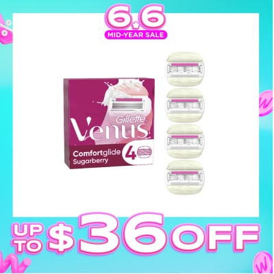 GILLETTE VENUS - with OLAY Comfortglide Sugarberry Blade Refill (Designed to Avoid Rust) 4s