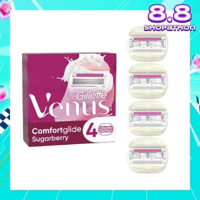 GILLETTE VENUS with OLAY Comfortglide Sugarberry Blade Refill (Designed to Avoid Rust) 4s
