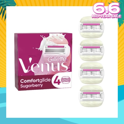 GILLETTE VENUS with OLAY Comfortglide Sugarberry Blade Refill (Designed to Avoid Rust) 4s