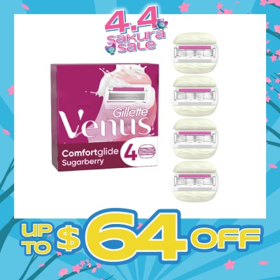 GILLETTE VENUS - with OLAY Comfortglide Sugarberry Blade Refill (Designed to Avoid Rust) 4s