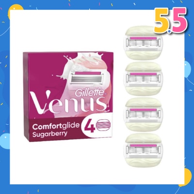 GILLETTE VENUS with OLAY Comfortglide Sugarberry Blade Refill (Designed to Avoid Rust) 4s