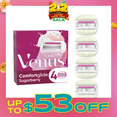 GILLETTE VENUS with OLAY Comfortglide Sugarberry Blade Refill (Designed to Avoid Rust) 4s