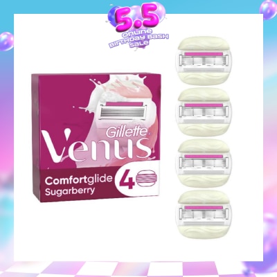 GILLETTE VENUS - with OLAY Comfortglide Sugarberry Blade Refill (Designed to Avoid Rust) 4s