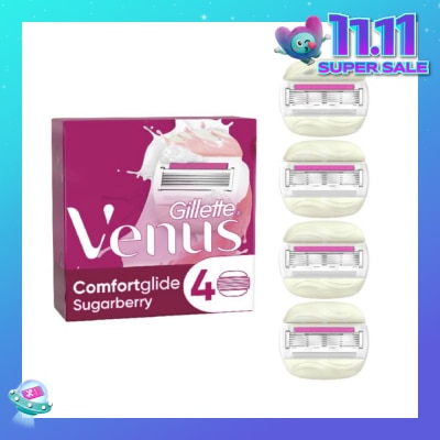 GILLETTE VENUS with OLAY Comfortglide Sugarberry Blade Refill (Designed to Avoid Rust) 4s