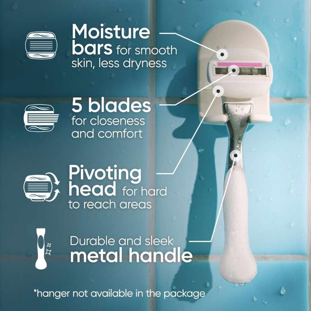 with OLAY Comfortglide Sugarberry Women's Razor Packset consist Handle 1s + Refill 2s (Designed to Avoid Rust)