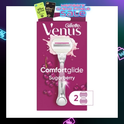 GILLETTE VENUS with OLAY Comfortglide Sugarberry Women's Razor Packset consist Handle 1s + Refill 2s (Designed to Avoid Rust)
