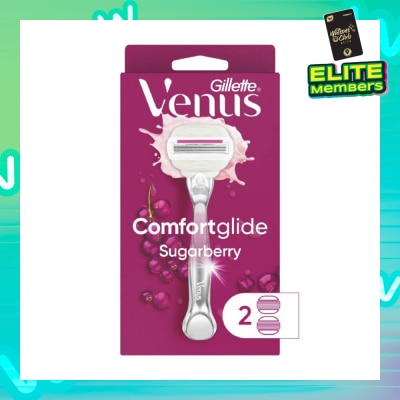 GILLETTE VENUS with OLAY Comfortglide Sugarberry Women's Razor Packset consist Handle 1s + Refill 2s (Designed to Avoid Rust)