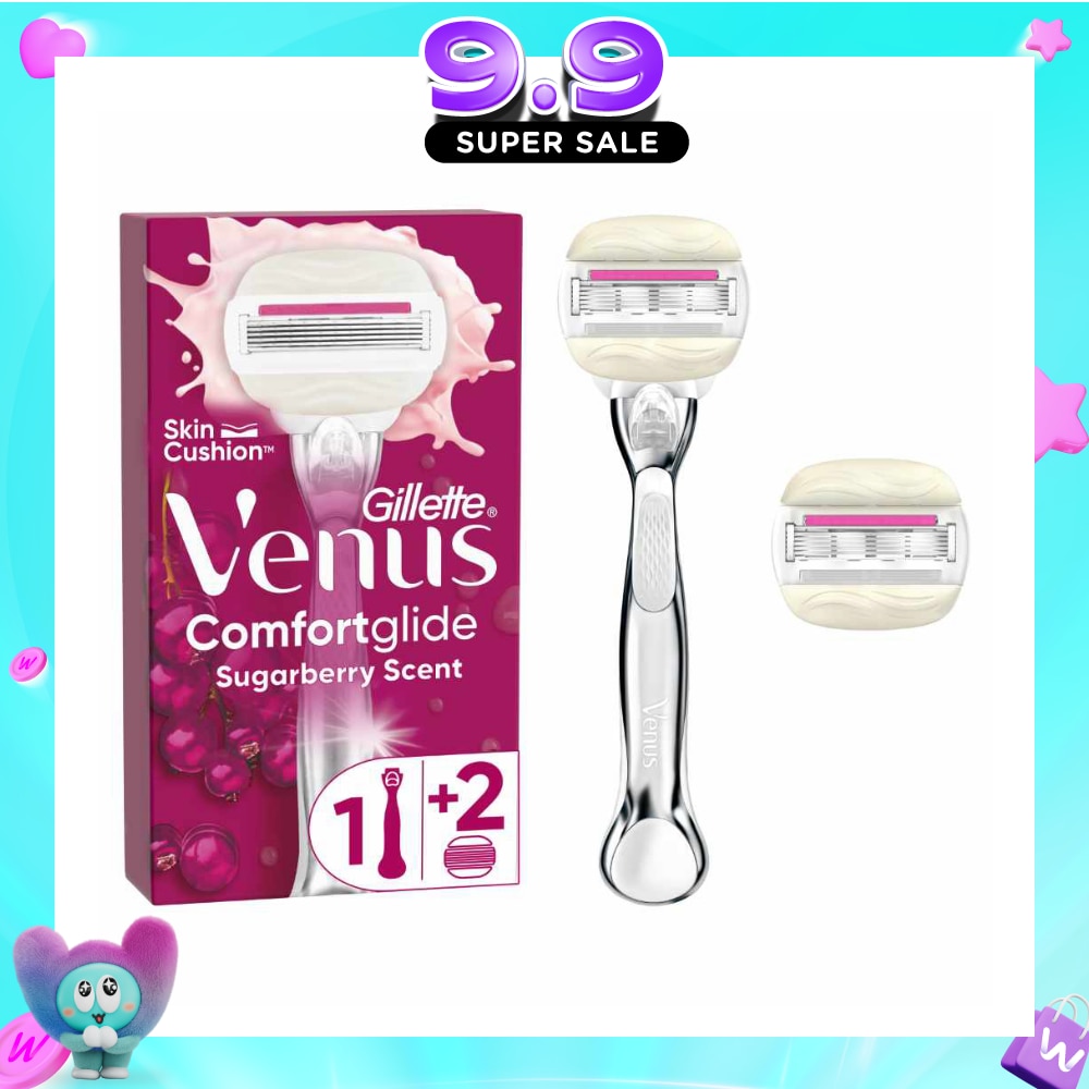 with OLAY Comfortglide Sugarberry Women's Razor Packset consist Handle 1s + Refill 2s (Designed to Avoid Rust) image