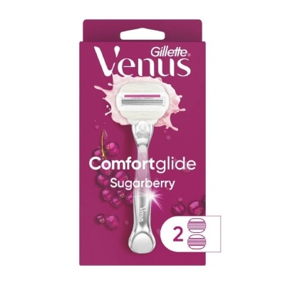 GILLETTE VENUS with OLAY Comfortglide Sugarberry Women's Razor Packset consist Handle 1s + Refill 2s (Designed to Avoid Rust)