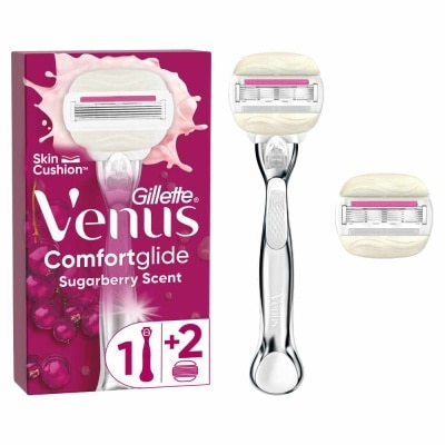 GILLETTE VENUS - with OLAY Comfortglide Sugarberry Women's Razor Packset consist Handle 1s + Refill 2s (Designed to Avoid Rust)
