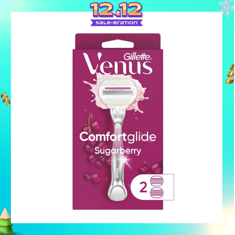 with OLAY Comfortglide Sugarberry Women's Razor Packset consist Handle 1s + Refill 2s (Designed to Avoid Rust)