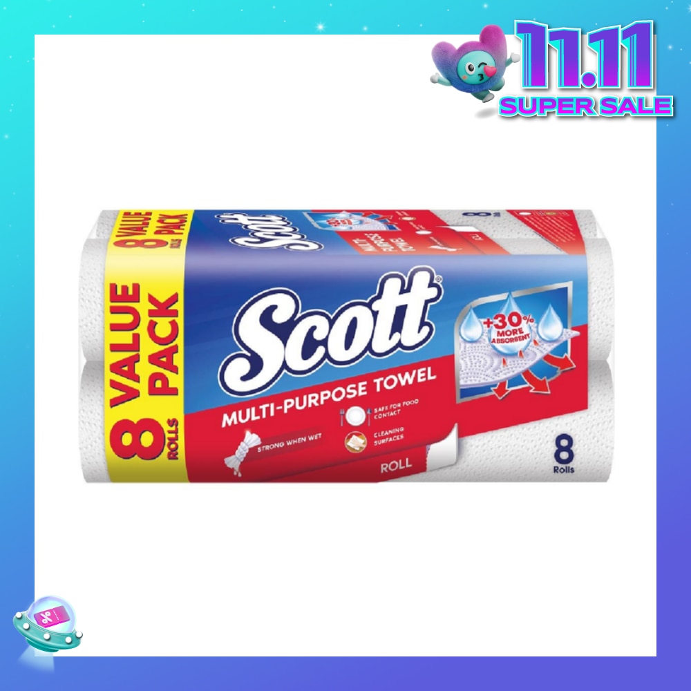 Everyday Cleaning Multi-Purpose Kitchen Towel 50s x 8 Rolls (per pack)