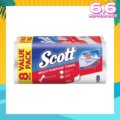 SCOTT Everyday Cleaning Multi-Purpose Kitchen Towel 50s x 8 Rolls (per pack)