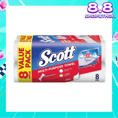 SCOTT Everyday Cleaning Multi-Purpose Kitchen Towel 50s x 8 Rolls (per pack)
