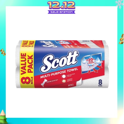SCOTT Everyday Cleaning Multi-Purpose Kitchen Towel 50s x 8 Rolls (per pack)